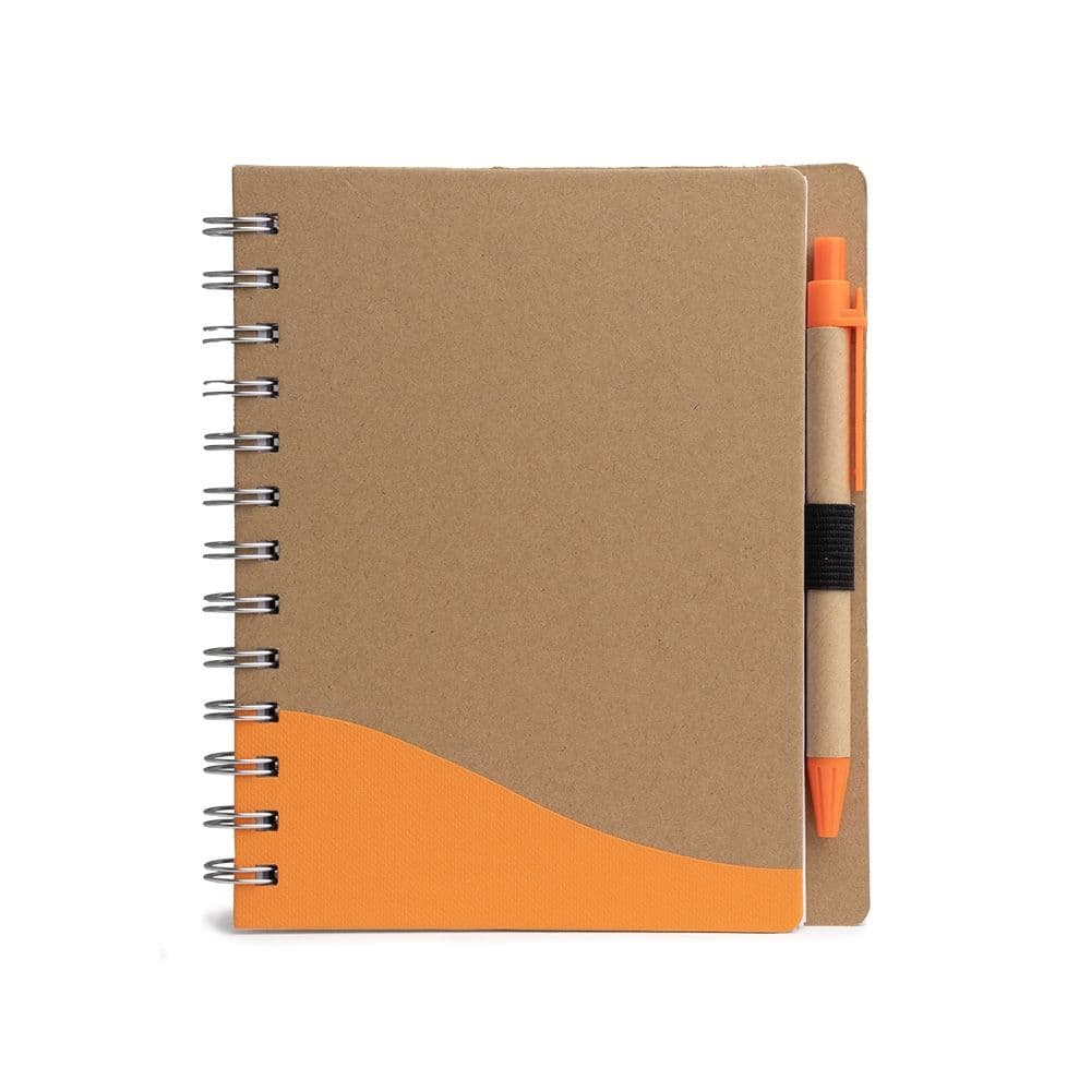 Caderno Ecológico com Caneta — Laranja