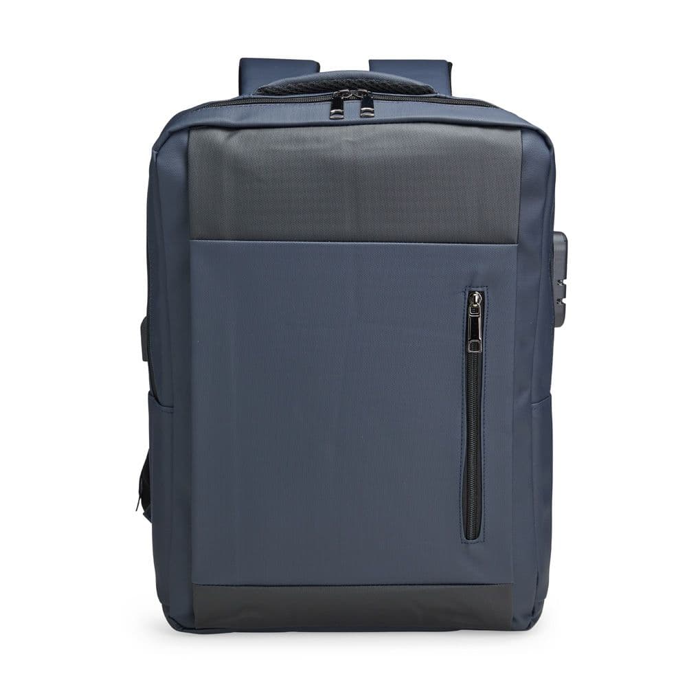 Mochila PU Impermeável Antifurto 22L — Azul